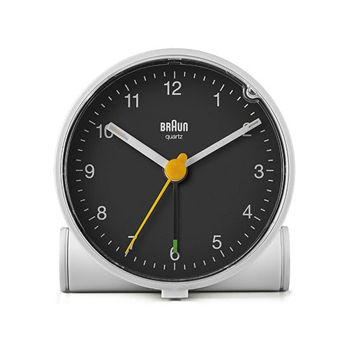 【廃番】BRAUN（ブラウン）置時計 Classic Analog Alarm Clock BC01WB 69mm ホワイト×ブラック