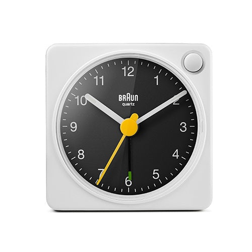 【廃番】BRAUN（ブラウン）置時計 Analog Alarm Clock BC02XWB 57mm ホワイト×ブラック