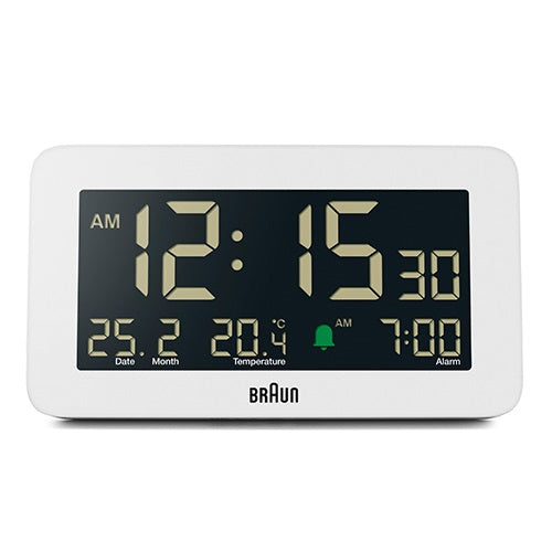 【廃番】BRAUN（ブラウン）置時計 Digital Alarm Clock BC10W 135mm ホワイト