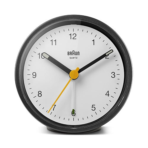 【廃番】BRAUN（ブラウン）置時計 Classic Analog Alarm Clock BC12BW 75mm ブラック×ホワイト