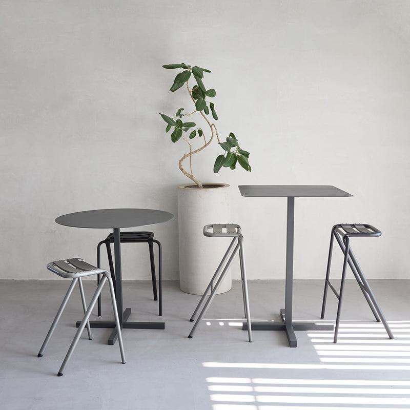 SOLID STEEL DINER TABLE ROUND ダークグレー H700mm