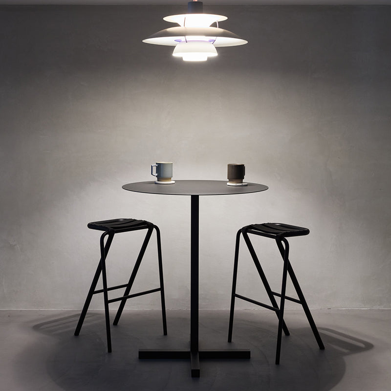 SOLID STEEL HIGH DINER TABLE ROUND ダークグレー H850mm