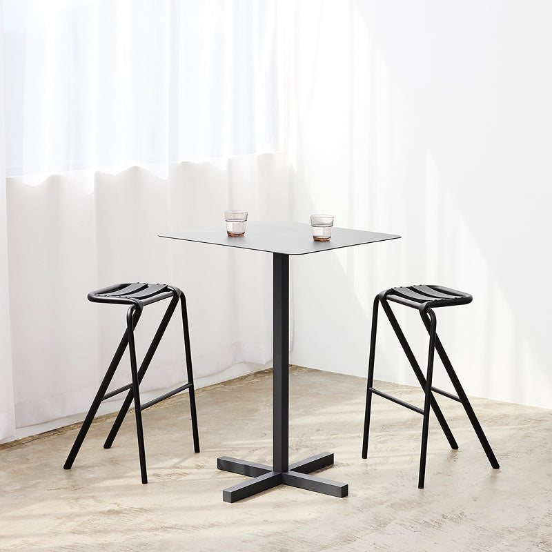 SOLID STEEL HIGH DINER TABLE SQUARE ダークグレー H850mm