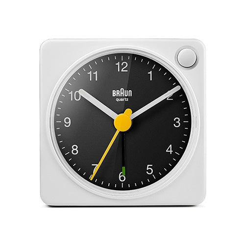 【廃番】BRAUN（ブラウン）置時計 Alarm Table Clock BC02XWB 57mm ホワイト×ブラック