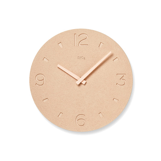 珪藻土の時計（掻き落とし） ピンク Φ285mm