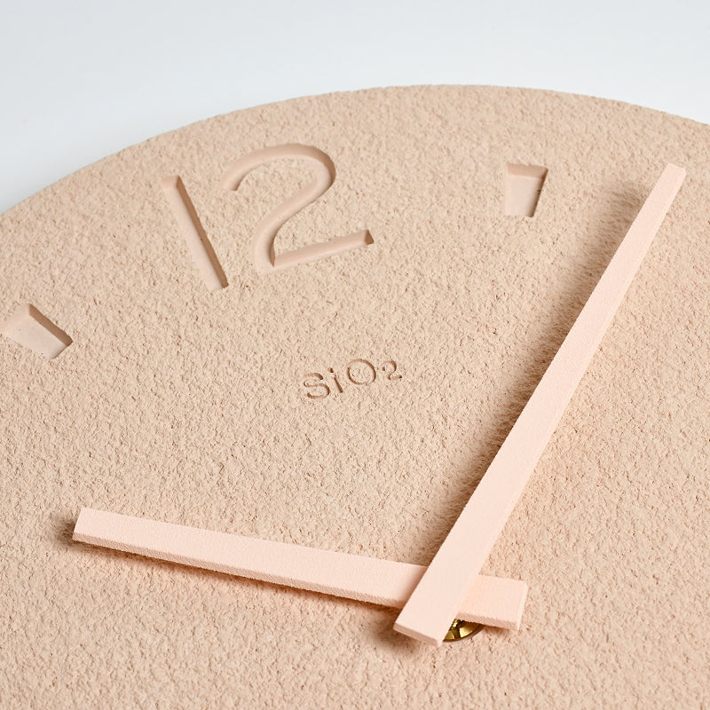 珪藻土の時計（掻き落とし） ピンク Φ285mm