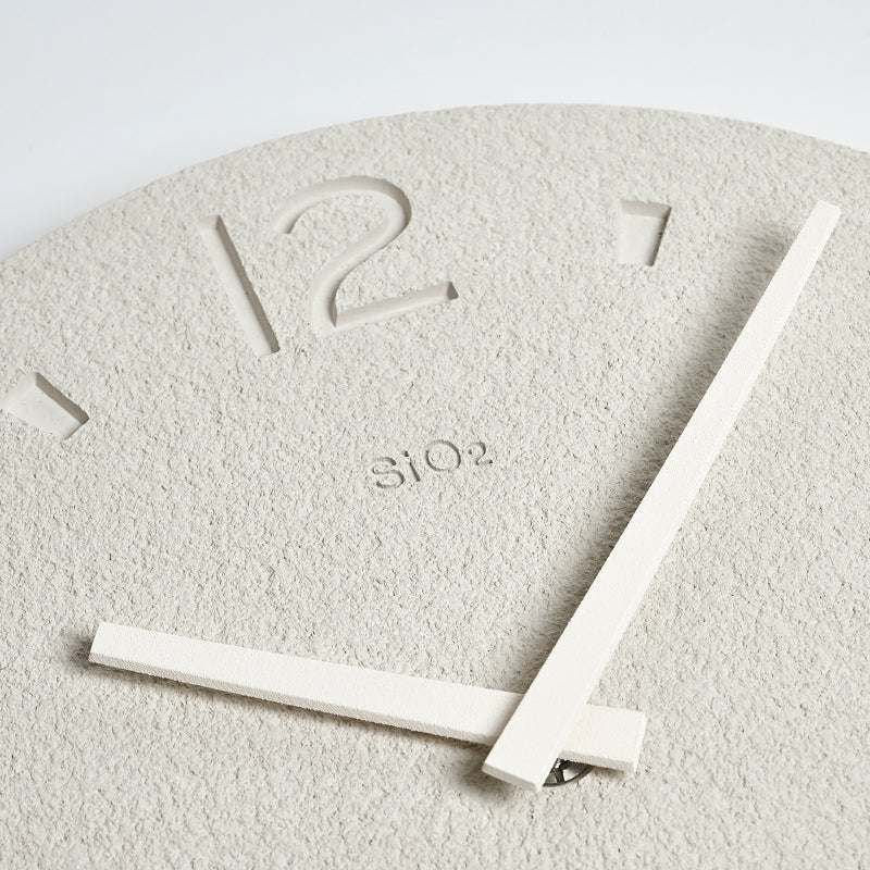 珪藻土の時計（掻き落とし） ホワイト Φ285mm