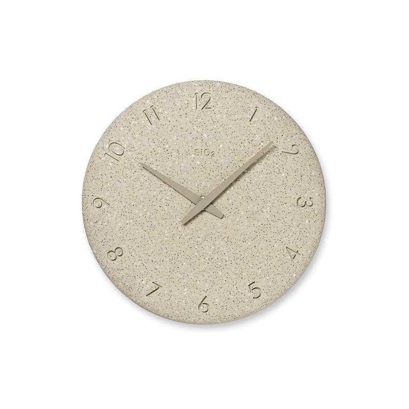 珪藻土の時計（洗い出し） ベージュ Φ255mm