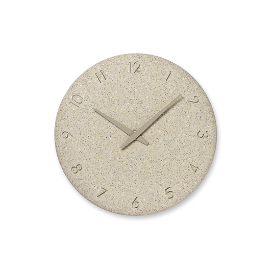 珪藻土の時計（洗い出し） ベージュ Φ255mm