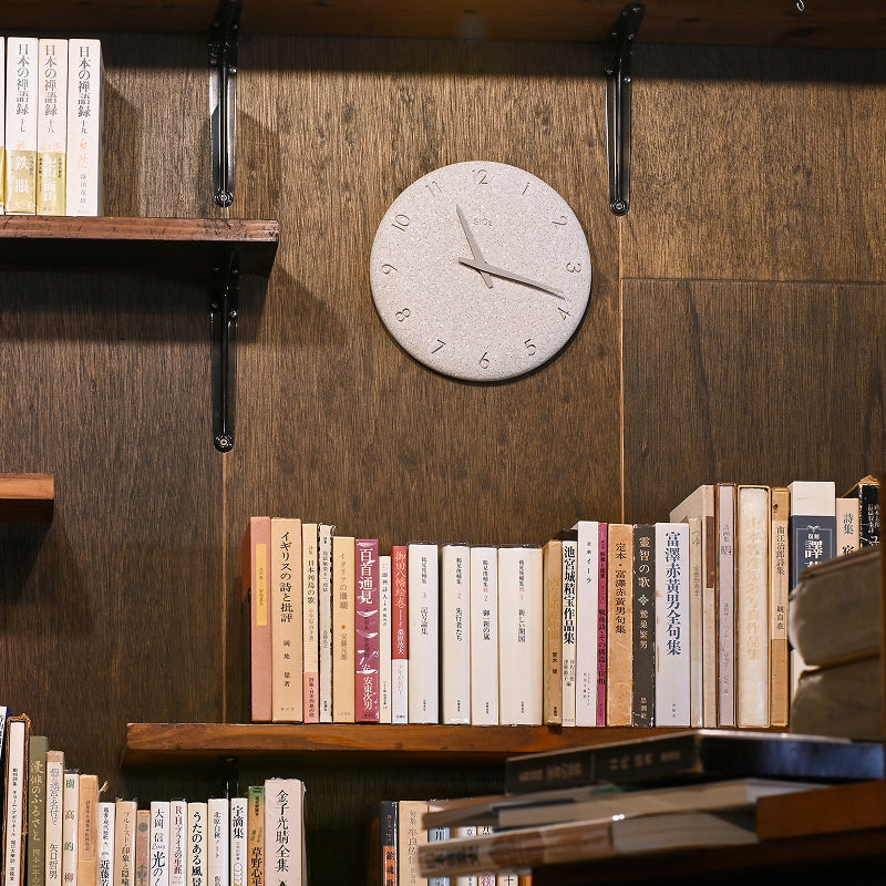 珪藻土の時計（洗い出し） ベージュ Φ255mm