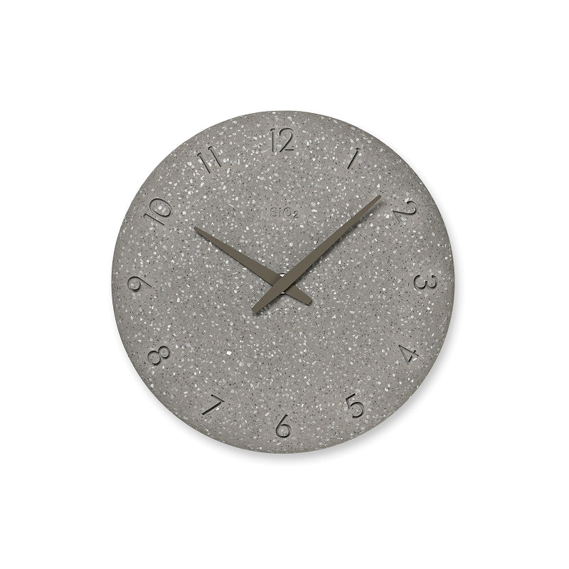 珪藻土の時計（洗い出し） グレー Φ255mm - YAMAGIWA OnlineStore