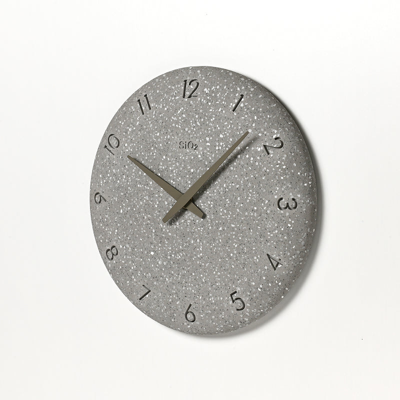 珪藻土の時計（洗い出し） グレー Φ255mm