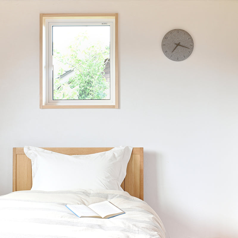 珪藻土の時計（洗い出し） グレー Φ255mm