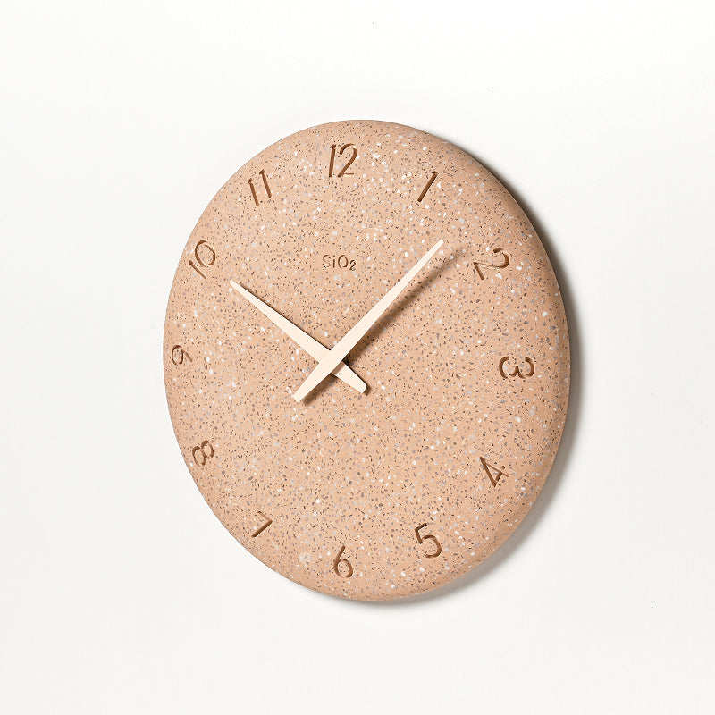 珪藻土の時計（洗い出し） ピンク Φ255mm
