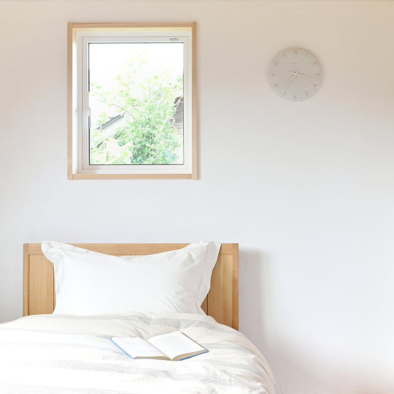 珪藻土の時計（洗い出し） ホワイト Φ255mm