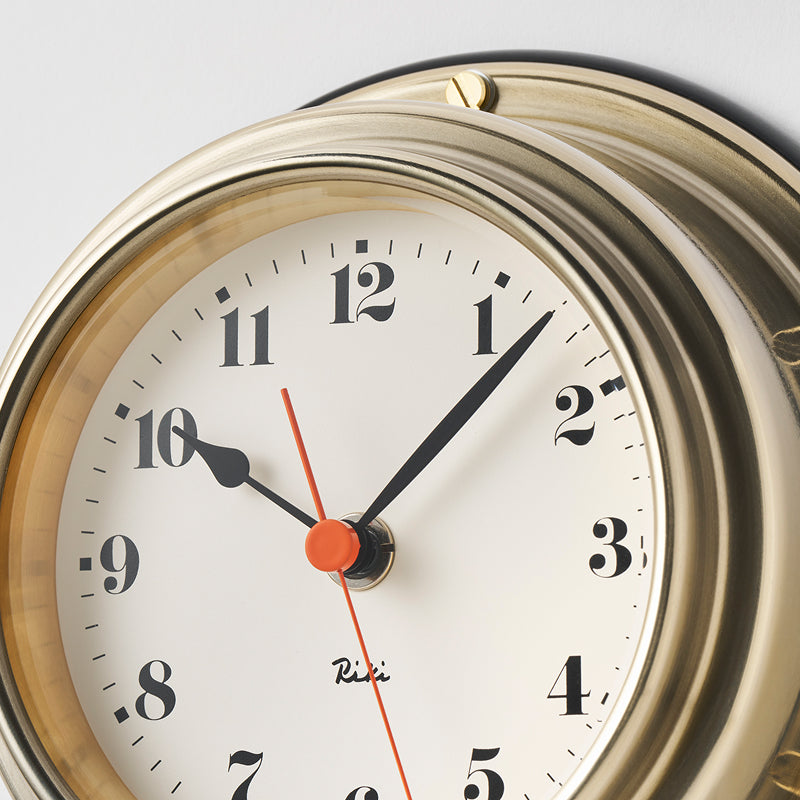 RIKI MARINE CLOCK アラビア数字 真鍮 Φ169mm