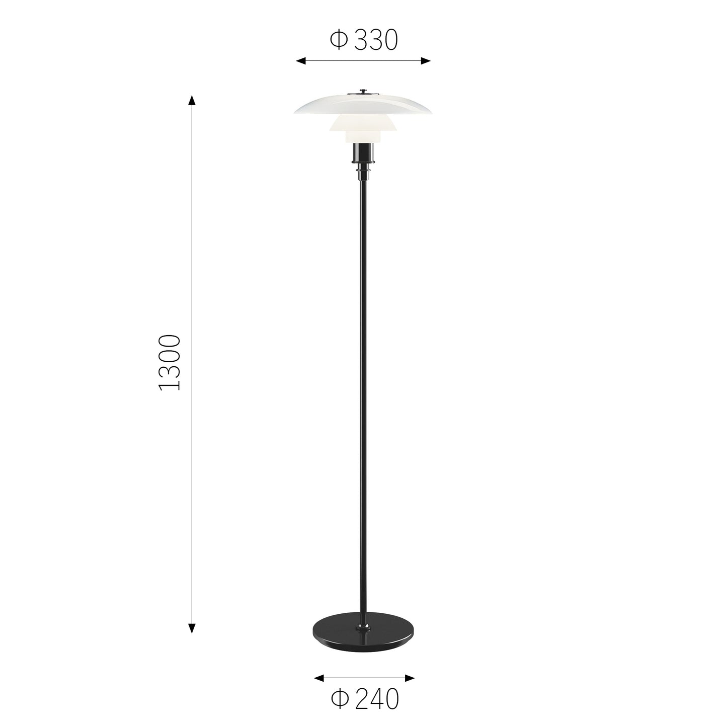 Louis Poulsen（ルイスポールセン）PH3 1/2-2 1/2 Floor ブラックメタライズド H1300mm