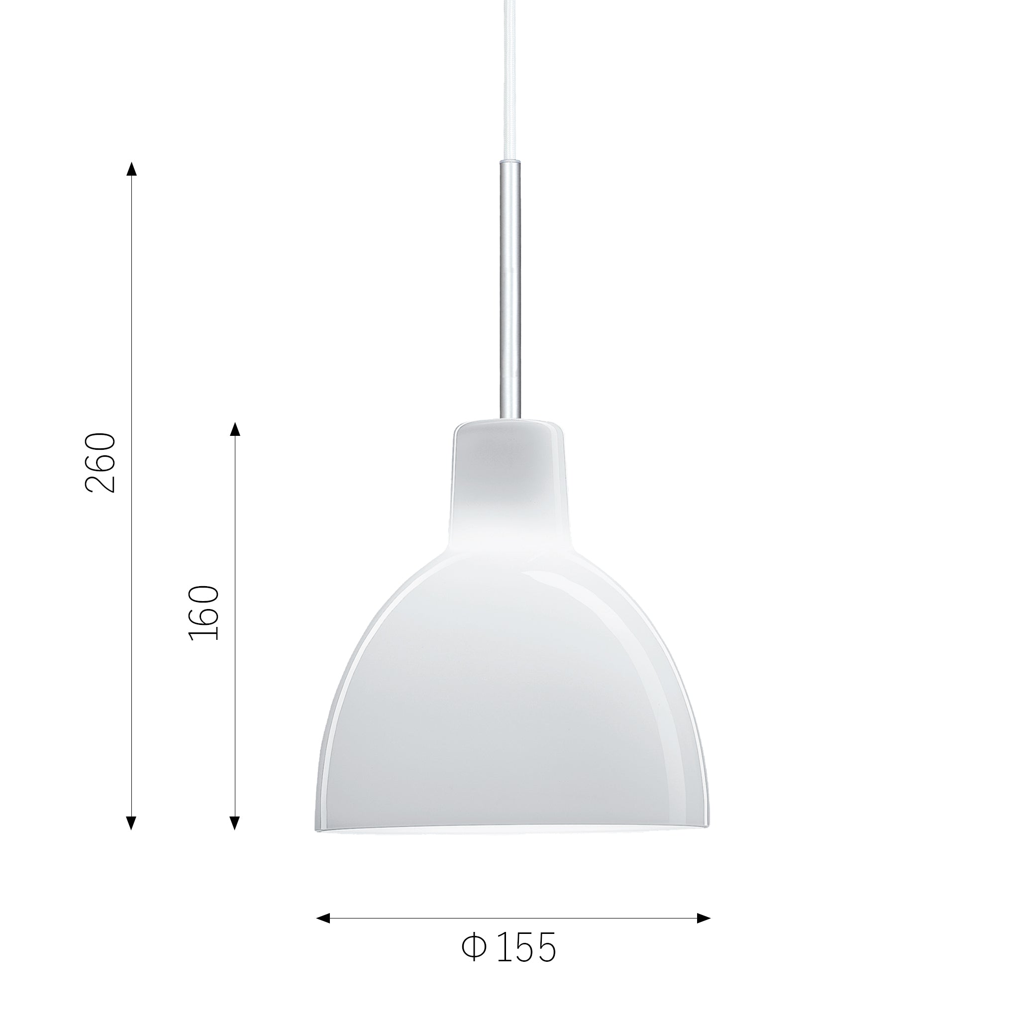 Louis Poulsen（ルイスポールセン）Toldbod Glass 155 ホワイト Φ155mm