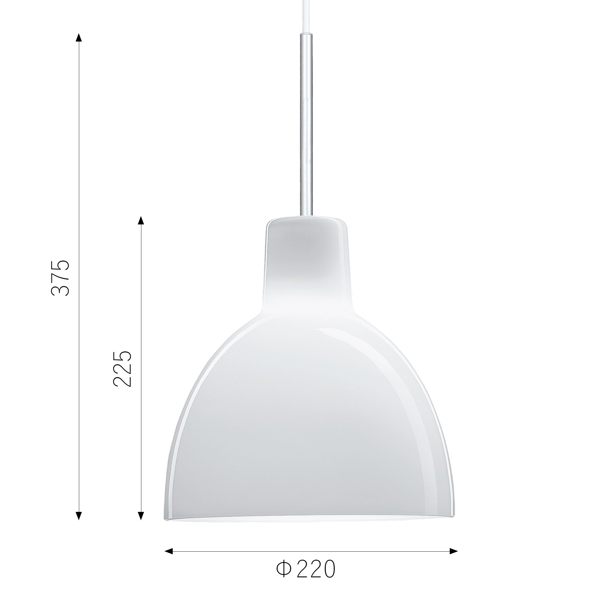 Louis Poulsen（ルイスポールセン）Toldbod Glass 220 ホワイト Φ220mm